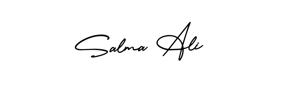 This is the best signature style for the Salma Ali name. Also you like these signature font (AmerikaSignatureDemo-Regular). Mix name signature. Salma Ali signature style 3 images and pictures png