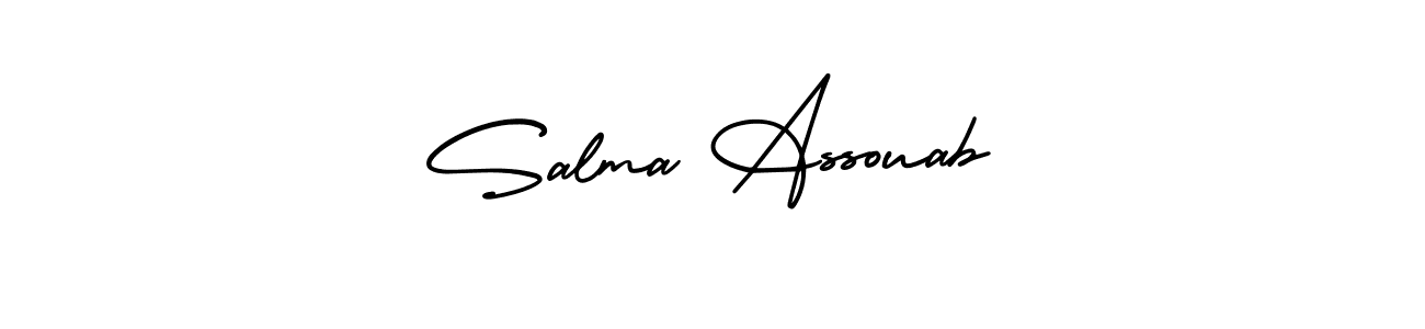 if you are searching for the best signature style for your name Salma Assouab. so please give up your signature search. here we have designed multiple signature styles  using AmerikaSignatureDemo-Regular. Salma Assouab signature style 3 images and pictures png