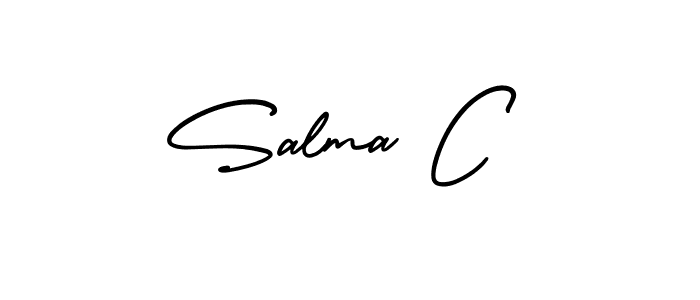 How to Draw Salma C signature style? AmerikaSignatureDemo-Regular is a latest design signature styles for name Salma C. Salma C signature style 3 images and pictures png