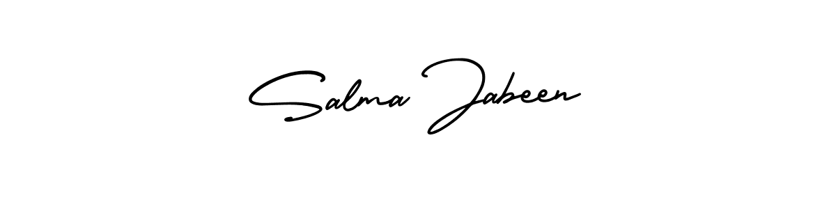 How to Draw Salma Jabeen signature style? AmerikaSignatureDemo-Regular is a latest design signature styles for name Salma Jabeen. Salma Jabeen signature style 3 images and pictures png