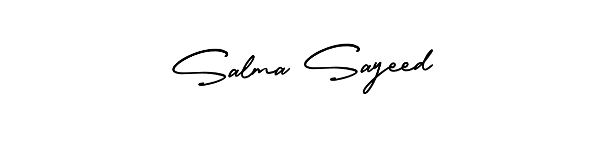 Salma Sayeed stylish signature style. Best Handwritten Sign (AmerikaSignatureDemo-Regular) for my name. Handwritten Signature Collection Ideas for my name Salma Sayeed. Salma Sayeed signature style 3 images and pictures png