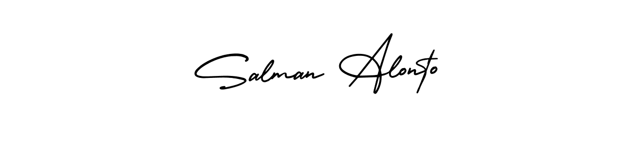 How to Draw Salman Alonto signature style? AmerikaSignatureDemo-Regular is a latest design signature styles for name Salman Alonto. Salman Alonto signature style 3 images and pictures png