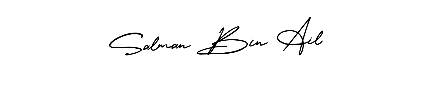 if you are searching for the best signature style for your name Salman Bin Ail. so please give up your signature search. here we have designed multiple signature styles  using AmerikaSignatureDemo-Regular. Salman Bin Ail signature style 3 images and pictures png