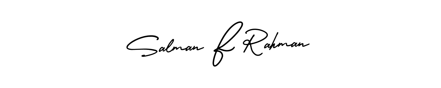 Check out images of Autograph of Salman F Rahman name. Actor Salman F Rahman Signature Style. AmerikaSignatureDemo-Regular is a professional sign style online. Salman F Rahman signature style 3 images and pictures png