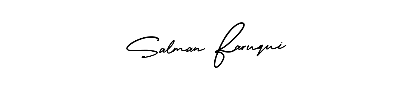 How to Draw Salman Faruqui signature style? AmerikaSignatureDemo-Regular is a latest design signature styles for name Salman Faruqui. Salman Faruqui signature style 3 images and pictures png