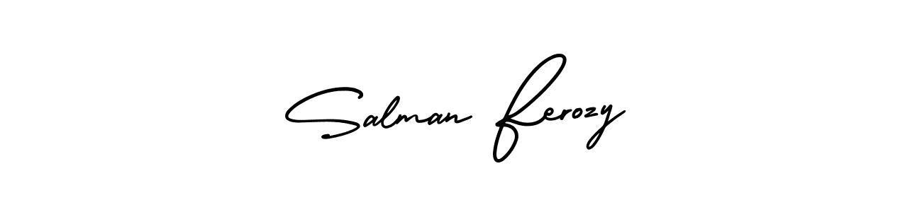 Similarly AmerikaSignatureDemo-Regular is the best handwritten signature design. Signature creator online .You can use it as an online autograph creator for name Salman Ferozy. Salman Ferozy signature style 3 images and pictures png