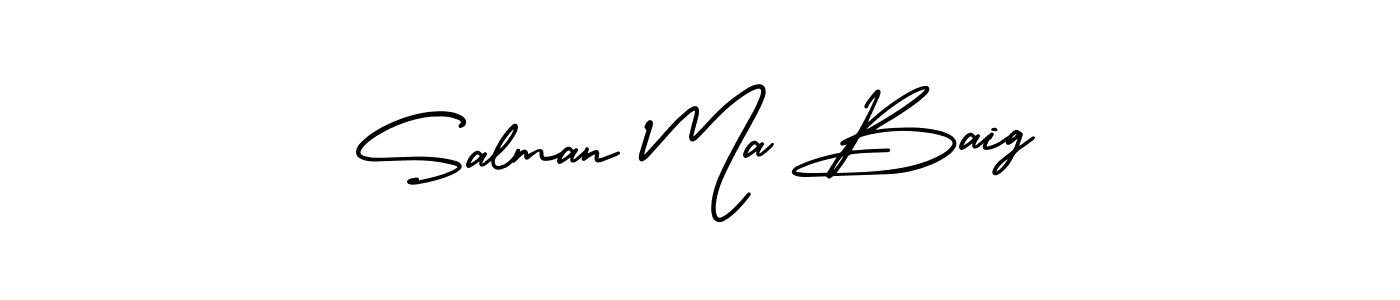 Similarly AmerikaSignatureDemo-Regular is the best handwritten signature design. Signature creator online .You can use it as an online autograph creator for name Salman Ma Baig. Salman Ma Baig signature style 3 images and pictures png