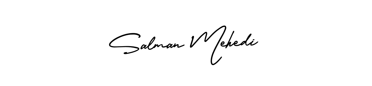 Use a signature maker to create a handwritten signature online. With this signature software, you can design (AmerikaSignatureDemo-Regular) your own signature for name Salman Mehedi. Salman Mehedi signature style 3 images and pictures png