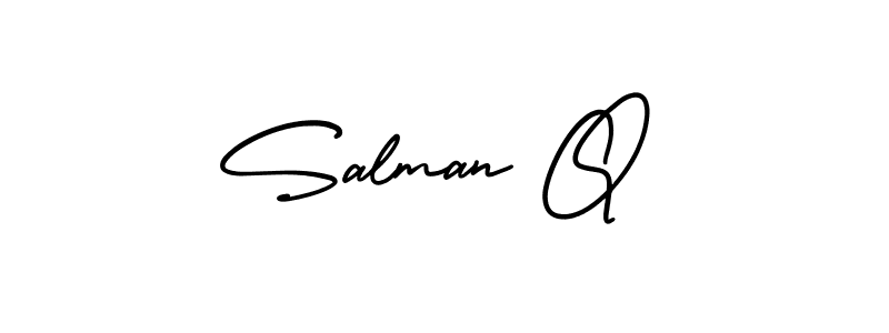 Make a beautiful signature design for name Salman Q. With this signature (AmerikaSignatureDemo-Regular) style, you can create a handwritten signature for free. Salman Q signature style 3 images and pictures png