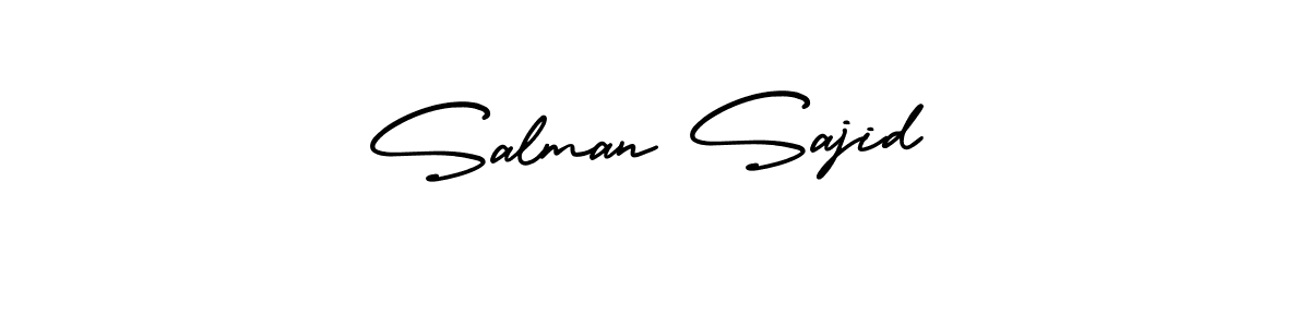 The best way (AmerikaSignatureDemo-Regular) to make a short signature is to pick only two or three words in your name. The name Salman Sajid include a total of six letters. For converting this name. Salman Sajid signature style 3 images and pictures png