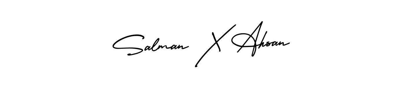 Also we have Salman X Ahsan name is the best signature style. Create professional handwritten signature collection using AmerikaSignatureDemo-Regular autograph style. Salman X Ahsan signature style 3 images and pictures png