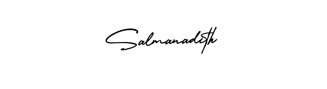 Salmanadith stylish signature style. Best Handwritten Sign (AmerikaSignatureDemo-Regular) for my name. Handwritten Signature Collection Ideas for my name Salmanadith. Salmanadith signature style 3 images and pictures png