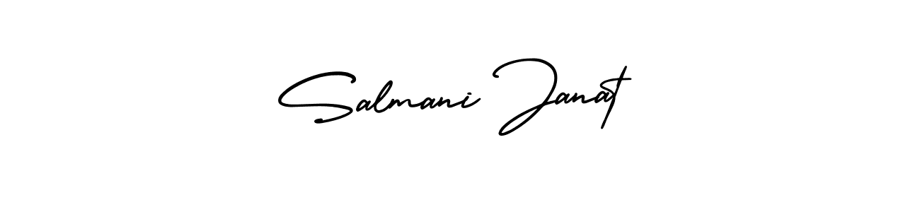 Salmani Janat stylish signature style. Best Handwritten Sign (AmerikaSignatureDemo-Regular) for my name. Handwritten Signature Collection Ideas for my name Salmani Janat. Salmani Janat signature style 3 images and pictures png