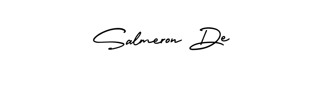 How to Draw Salmeron De signature style? AmerikaSignatureDemo-Regular is a latest design signature styles for name Salmeron De. Salmeron De signature style 3 images and pictures png