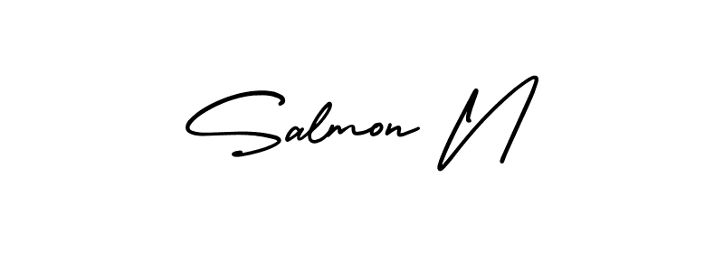 It looks lik you need a new signature style for name Salmon N. Design unique handwritten (AmerikaSignatureDemo-Regular) signature with our free signature maker in just a few clicks. Salmon N signature style 3 images and pictures png