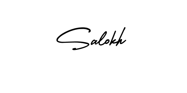 Use a signature maker to create a handwritten signature online. With this signature software, you can design (AmerikaSignatureDemo-Regular) your own signature for name Salokh. Salokh signature style 3 images and pictures png