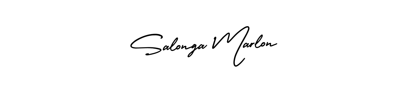 Salonga Marlon stylish signature style. Best Handwritten Sign (AmerikaSignatureDemo-Regular) for my name. Handwritten Signature Collection Ideas for my name Salonga Marlon. Salonga Marlon signature style 3 images and pictures png