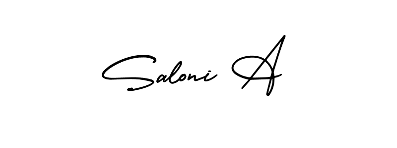 Saloni A stylish signature style. Best Handwritten Sign (AmerikaSignatureDemo-Regular) for my name. Handwritten Signature Collection Ideas for my name Saloni A. Saloni A signature style 3 images and pictures png