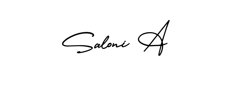 This is the best signature style for the Saloni A name. Also you like these signature font (AmerikaSignatureDemo-Regular). Mix name signature. Saloni A signature style 3 images and pictures png