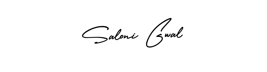 Check out images of Autograph of Saloni Gwal name. Actor Saloni Gwal Signature Style. AmerikaSignatureDemo-Regular is a professional sign style online. Saloni Gwal signature style 3 images and pictures png
