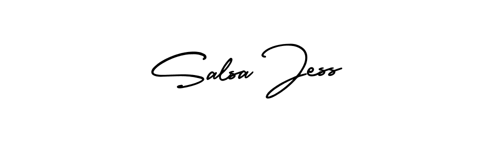 The best way (AmerikaSignatureDemo-Regular) to make a short signature is to pick only two or three words in your name. The name Salsa Jess include a total of six letters. For converting this name. Salsa Jess signature style 3 images and pictures png