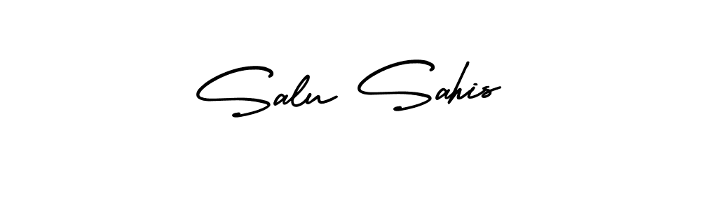 How to Draw Salu Sahis signature style? AmerikaSignatureDemo-Regular is a latest design signature styles for name Salu Sahis. Salu Sahis signature style 3 images and pictures png