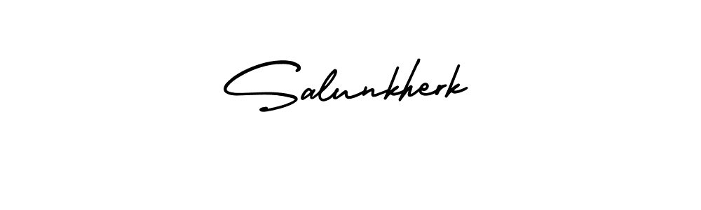 Make a beautiful signature design for name Salunkherk. With this signature (AmerikaSignatureDemo-Regular) style, you can create a handwritten signature for free. Salunkherk signature style 3 images and pictures png
