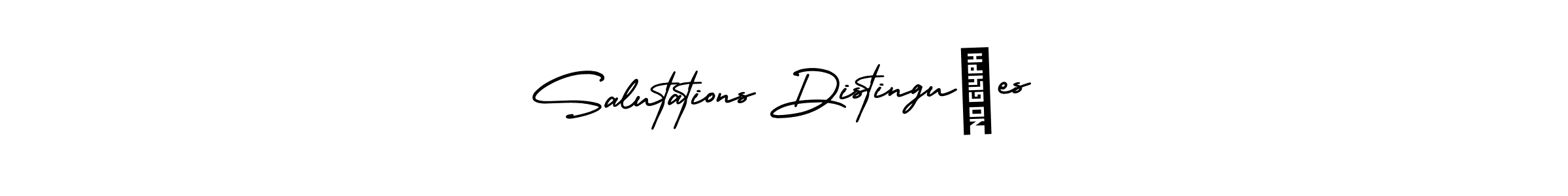 Similarly AmerikaSignatureDemo-Regular is the best handwritten signature design. Signature creator online .You can use it as an online autograph creator for name Salutations Distinguées. Salutations Distinguées signature style 3 images and pictures png