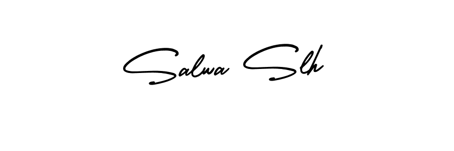 if you are searching for the best signature style for your name Salwa Slh. so please give up your signature search. here we have designed multiple signature styles  using AmerikaSignatureDemo-Regular. Salwa Slh signature style 3 images and pictures png