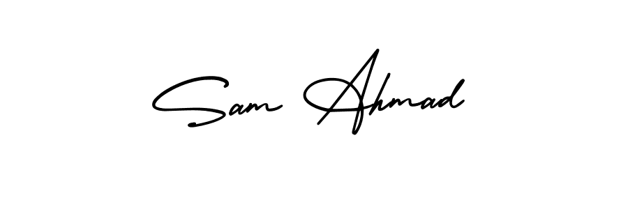 Use a signature maker to create a handwritten signature online. With this signature software, you can design (AmerikaSignatureDemo-Regular) your own signature for name Sam Ahmad. Sam Ahmad signature style 3 images and pictures png