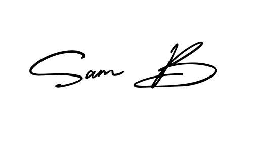 Make a beautiful signature design for name Sam B. With this signature (AmerikaSignatureDemo-Regular) style, you can create a handwritten signature for free. Sam B signature style 3 images and pictures png