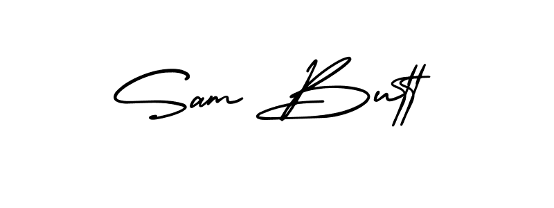 It looks lik you need a new signature style for name Sam Butt. Design unique handwritten (AmerikaSignatureDemo-Regular) signature with our free signature maker in just a few clicks. Sam Butt signature style 3 images and pictures png