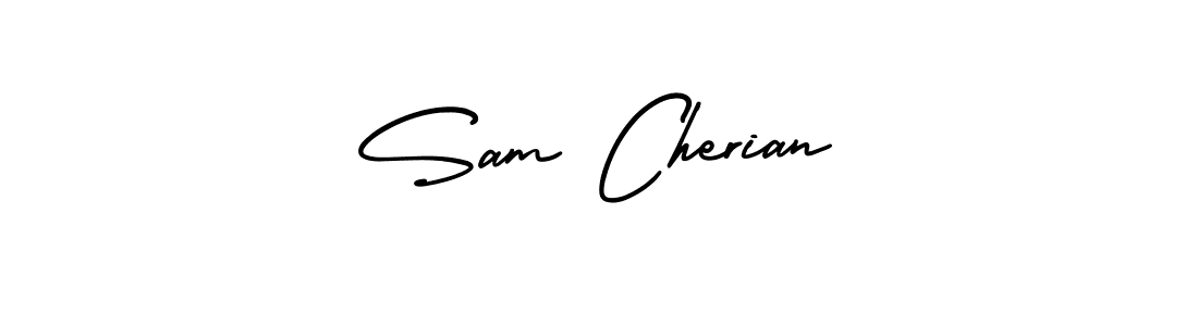 How to make Sam Cherian name signature. Use AmerikaSignatureDemo-Regular style for creating short signs online. This is the latest handwritten sign. Sam Cherian signature style 3 images and pictures png