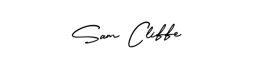 How to make Sam Cliffe name signature. Use AmerikaSignatureDemo-Regular style for creating short signs online. This is the latest handwritten sign. Sam Cliffe signature style 3 images and pictures png