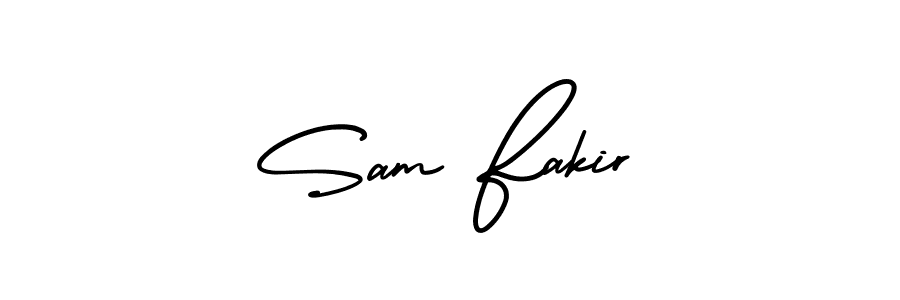Similarly AmerikaSignatureDemo-Regular is the best handwritten signature design. Signature creator online .You can use it as an online autograph creator for name Sam Fakir. Sam Fakir signature style 3 images and pictures png