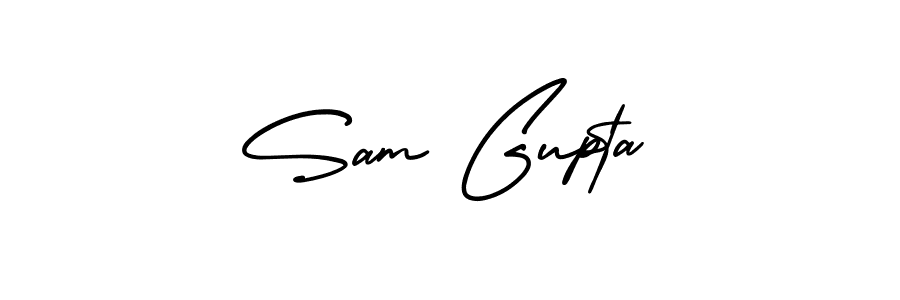 How to Draw Sam Gupta signature style? AmerikaSignatureDemo-Regular is a latest design signature styles for name Sam Gupta. Sam Gupta signature style 3 images and pictures png