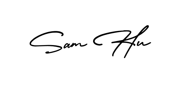 Similarly AmerikaSignatureDemo-Regular is the best handwritten signature design. Signature creator online .You can use it as an online autograph creator for name Sam Hu. Sam Hu signature style 3 images and pictures png