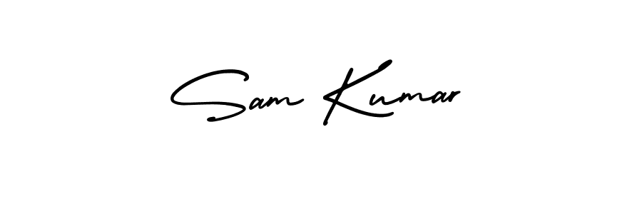 How to make Sam Kumar name signature. Use AmerikaSignatureDemo-Regular style for creating short signs online. This is the latest handwritten sign. Sam Kumar signature style 3 images and pictures png