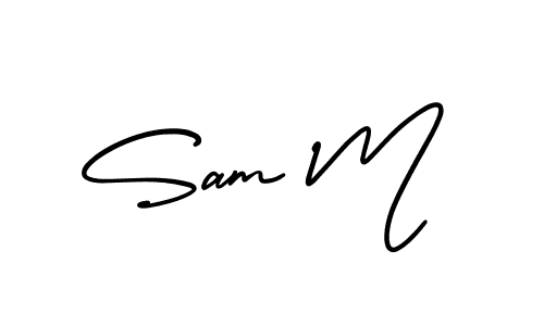 The best way (AmerikaSignatureDemo-Regular) to make a short signature is to pick only two or three words in your name. The name Sam M include a total of six letters. For converting this name. Sam M signature style 3 images and pictures png