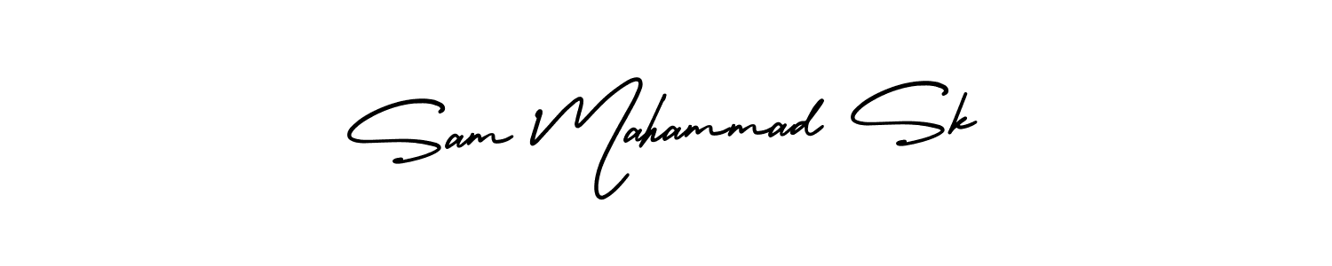 This is the best signature style for the Sam Mahammad Sk name. Also you like these signature font (AmerikaSignatureDemo-Regular). Mix name signature. Sam Mahammad Sk signature style 3 images and pictures png
