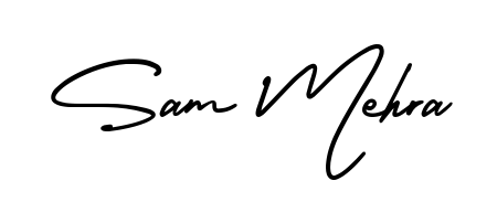 How to make Sam Mehra name signature. Use AmerikaSignatureDemo-Regular style for creating short signs online. This is the latest handwritten sign. Sam Mehra signature style 3 images and pictures png