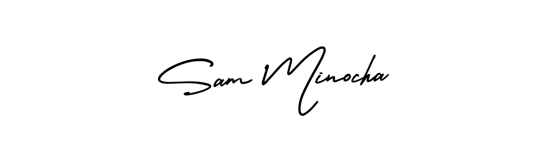 It looks lik you need a new signature style for name Sam Minocha. Design unique handwritten (AmerikaSignatureDemo-Regular) signature with our free signature maker in just a few clicks. Sam Minocha signature style 3 images and pictures png