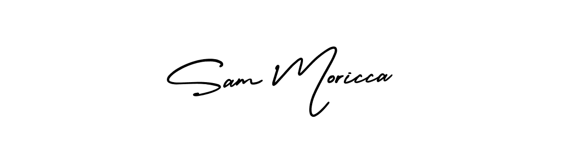 The best way (AmerikaSignatureDemo-Regular) to make a short signature is to pick only two or three words in your name. The name Sam Moricca include a total of six letters. For converting this name. Sam Moricca signature style 3 images and pictures png