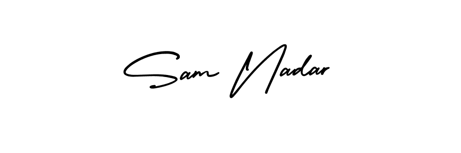 How to make Sam Nadar name signature. Use AmerikaSignatureDemo-Regular style for creating short signs online. This is the latest handwritten sign. Sam Nadar signature style 3 images and pictures png