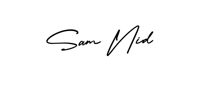 Check out images of Autograph of Sam Nid name. Actor Sam Nid Signature Style. AmerikaSignatureDemo-Regular is a professional sign style online. Sam Nid signature style 3 images and pictures png