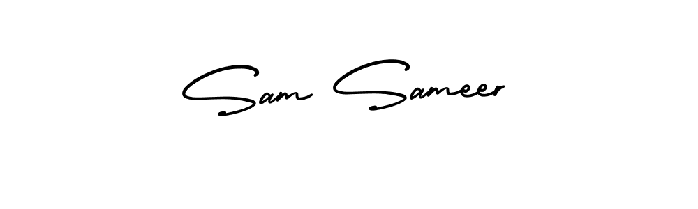 How to make Sam Sameer signature? AmerikaSignatureDemo-Regular is a professional autograph style. Create handwritten signature for Sam Sameer name. Sam Sameer signature style 3 images and pictures png