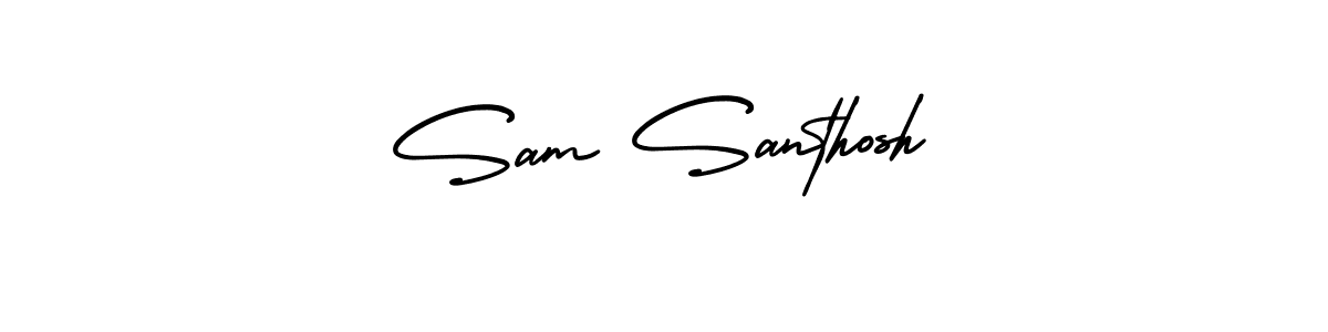 How to Draw Sam Santhosh signature style? AmerikaSignatureDemo-Regular is a latest design signature styles for name Sam Santhosh. Sam Santhosh signature style 3 images and pictures png