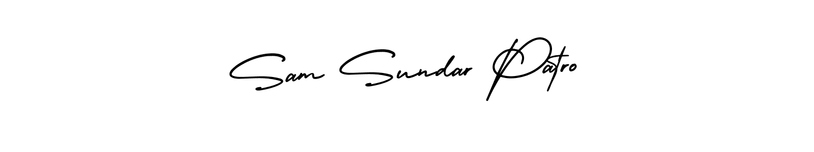 if you are searching for the best signature style for your name Sam Sundar Patro. so please give up your signature search. here we have designed multiple signature styles  using AmerikaSignatureDemo-Regular. Sam Sundar Patro signature style 3 images and pictures png