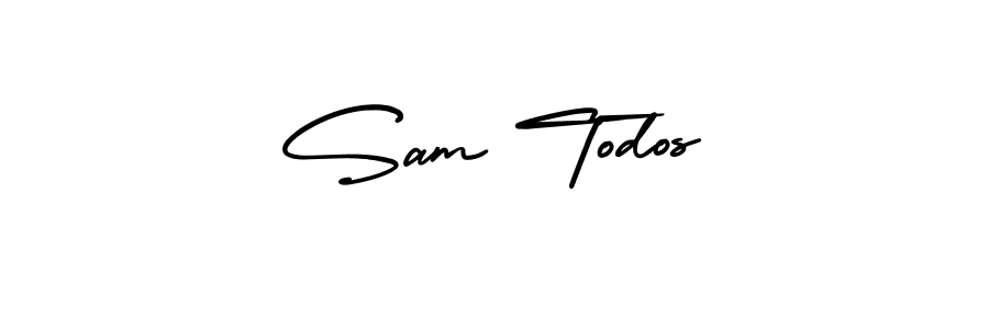 Sam Todos stylish signature style. Best Handwritten Sign (AmerikaSignatureDemo-Regular) for my name. Handwritten Signature Collection Ideas for my name Sam Todos. Sam Todos signature style 3 images and pictures png
