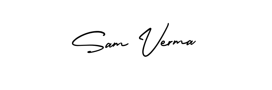 if you are searching for the best signature style for your name Sam Verma. so please give up your signature search. here we have designed multiple signature styles  using AmerikaSignatureDemo-Regular. Sam Verma signature style 3 images and pictures png